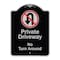 Signmission Designer Series-Private Driveway No Turn Around With Symbol, 24" x 18", BS-1824-9921 A-DES-BS-1824-9921 - alternate 1
